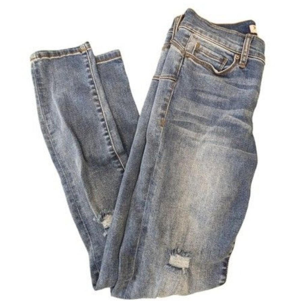 Juicy Couture Distressed Skinny Leg Denim Blue Jeans Women's Pants Size 2